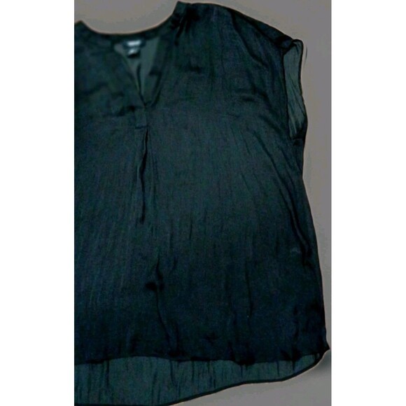 Jones New York Women’s 2X Black V-Neck Blouse Flowy Silky Feel Lightweight Top - Picture 3 of 6